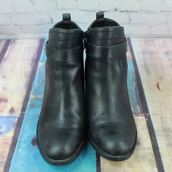 VINCE CAMUTO Side Zip Buckle Heeled Boots Size 7 - Picture 5 of 9